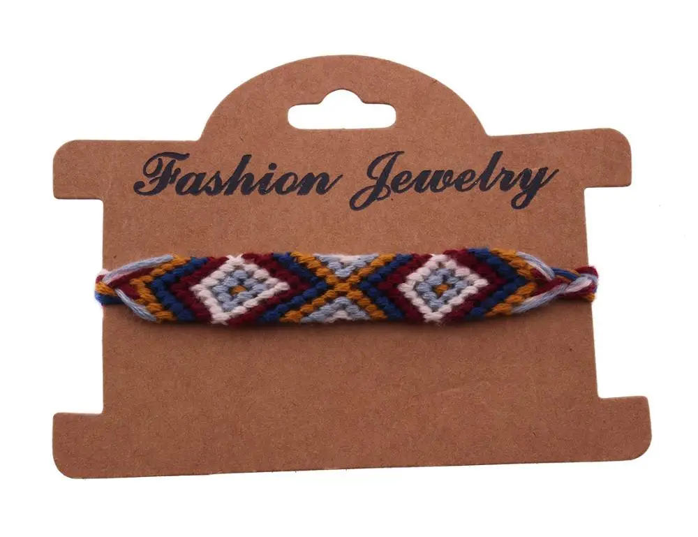 Многострунный красочный тканый браслет дружбы boho шикарный короткий X призматическая вышивка нить Плетеный моющийся wayuu браслет ее - Окраска металла: Покрытие антикварной бронзой