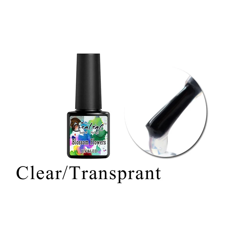 Beateal 8 мл белый прозрачный Цветущий УФ гель лак для ногтей Дизайн ногтей Клей цветок живопись гель лак Hybird органический гель лак - Цвет: Clear
