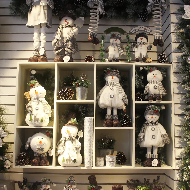 Snowman Christmas Hotel Mall Counter Dress Up Old Man Figurine Swing | Дом и сад