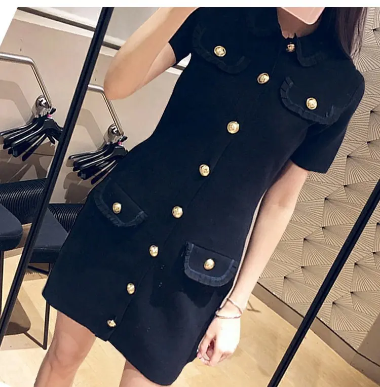 New Fadan family 19 spring and summer fragrance single breasted girl dress is very immortal French minority dress