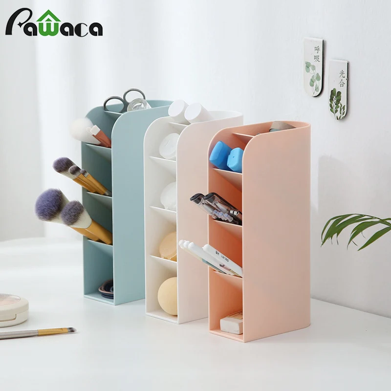 

5 Grid Desktop Storage Box Small Items Storage Case Multi-function Cosmetic Brush Pen Pencil Organizer Sundries Storage Box Case