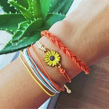 Gofuly богемные Ретро Браслеты волнистые браслеты Набор водостойкий воск струнная веревка Летний пляж Серфер модное ювелирное изделие