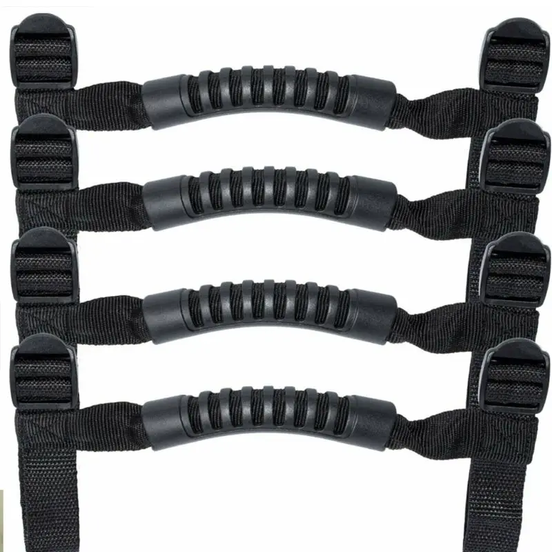 

4pcs Black Roll Bar Grab Handles Grip Handle for JK JKU TJ 2011-2016