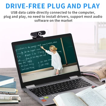 

Digital External Webcam Camera Built-in Microphone Cameras Noise Reduction 360degree Rotation LHB99
