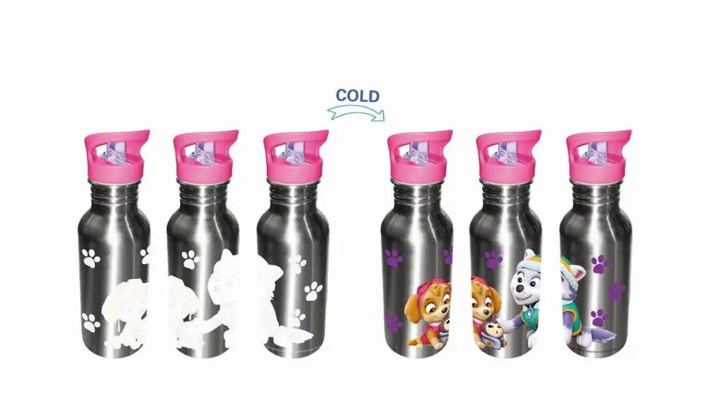 cold color changing Детские алюминиевые бутылки для воды, волшебные бутылки, меняющие цвет, 600 мл, детские бутылочки - Цвет: cold color changing