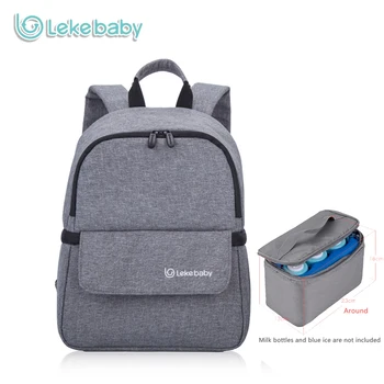 

Lekebaby Breast Milk Storage infant Baby Bottle Insulated mummy maternity changing diaper Nappy bag Backpack For Mom Organizer