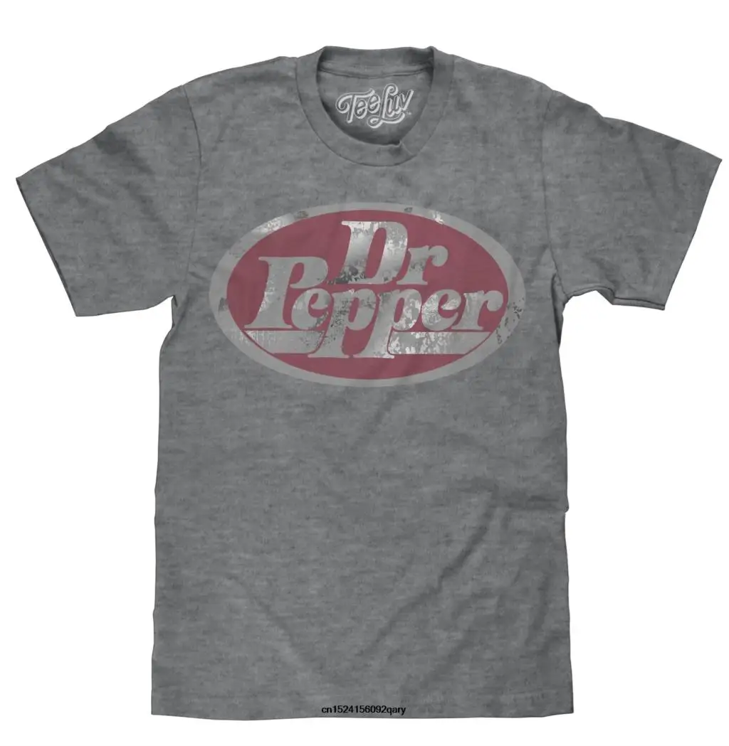 Мужская забавная футболка женская крутая Dr Pepper с логотипом Dr. (серый) | одежда