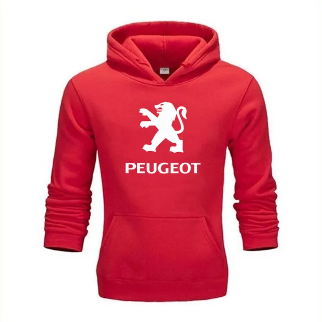 Логотип peugeot, толстовки, зимняя мужская куртка, пуловер, Мужское пальто, повседневная шерстяная подкладка, флисовые свитшоты peugeot, размер XS-4XL - Цвет: Красный