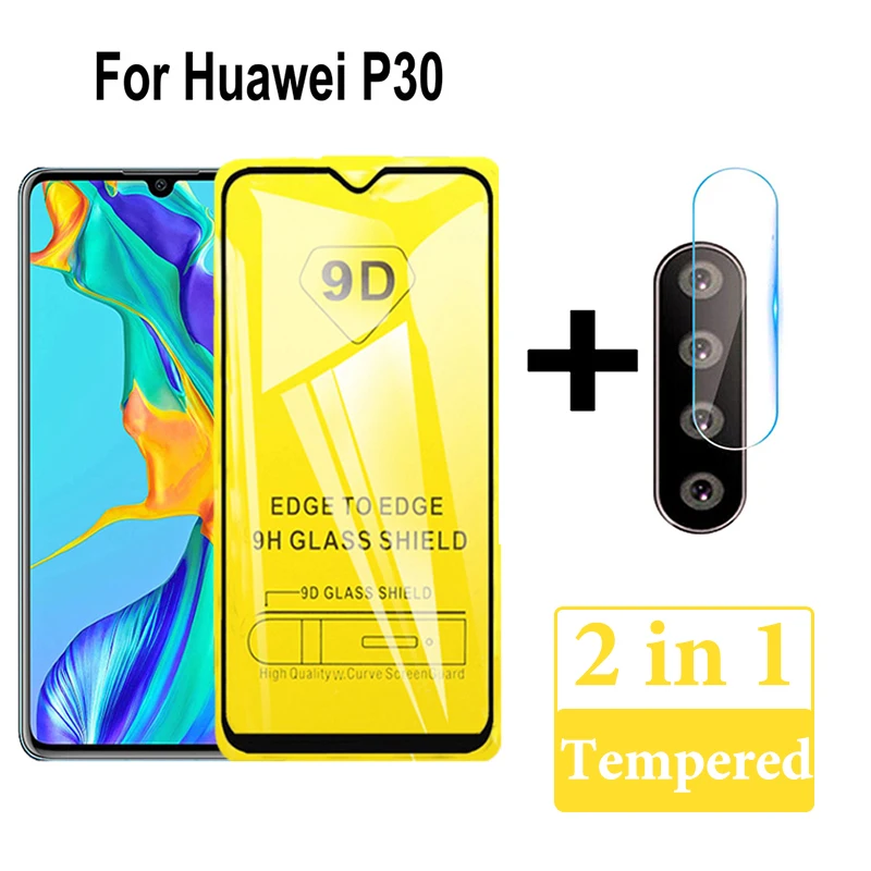 9D Tempered Glass For Huawei P30 P20 Mate 30 Pro Lite Camera Lens Screen Protector Protective | Мобильные телефоны и