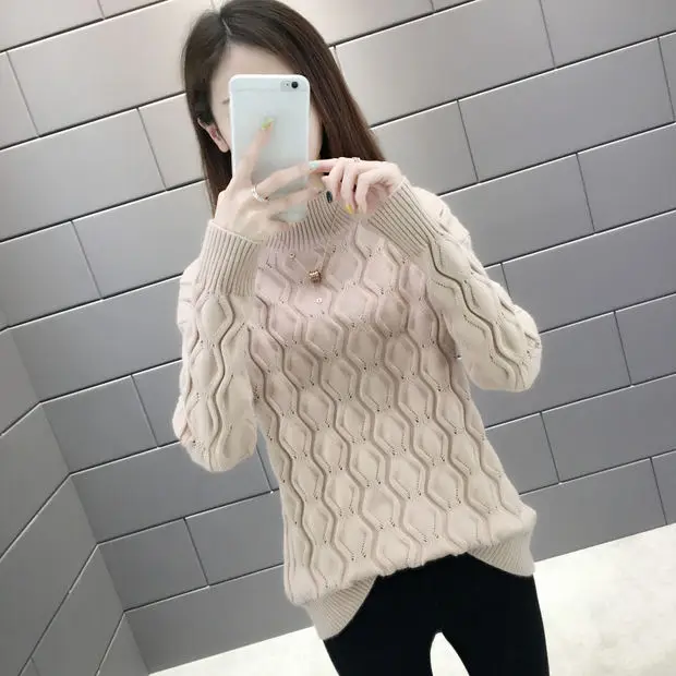 Blusas De Inverno Feminina 9335 женский пуловер с бриллиантовым блоком свитер осень-зима 44-2/F, 4 ряда, 3 полки