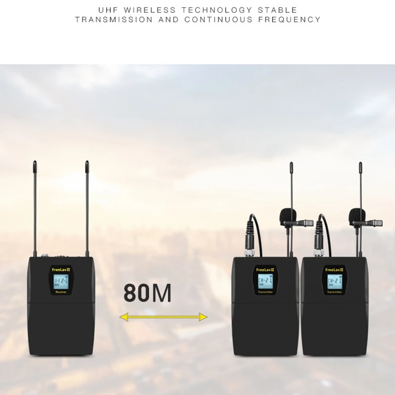 UHF Wireless Lavalier Microphone System with 32