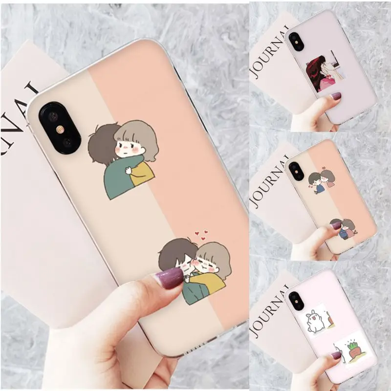 Motirunner Small fresh cartoon cute Transparent TPU Phone Case Cover for iPhone 11 pro XS MAX 8 7 6 6S Plus X 5 5S SE XR cover |