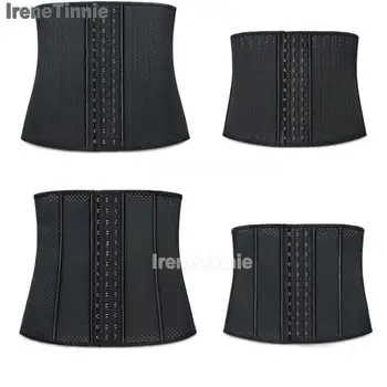 

Irene Tinnie Women Corselet Breathable Hole Mesh Satin Latex 9 Steel Boned Waist Trainer Underbust Waist Corset Slimming Corset
