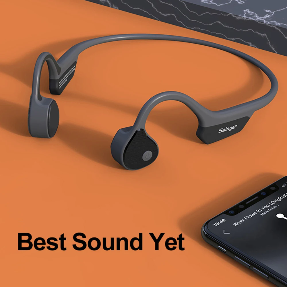 Bone Conduction Bluetooth Wireless Headset with Microphone Sports