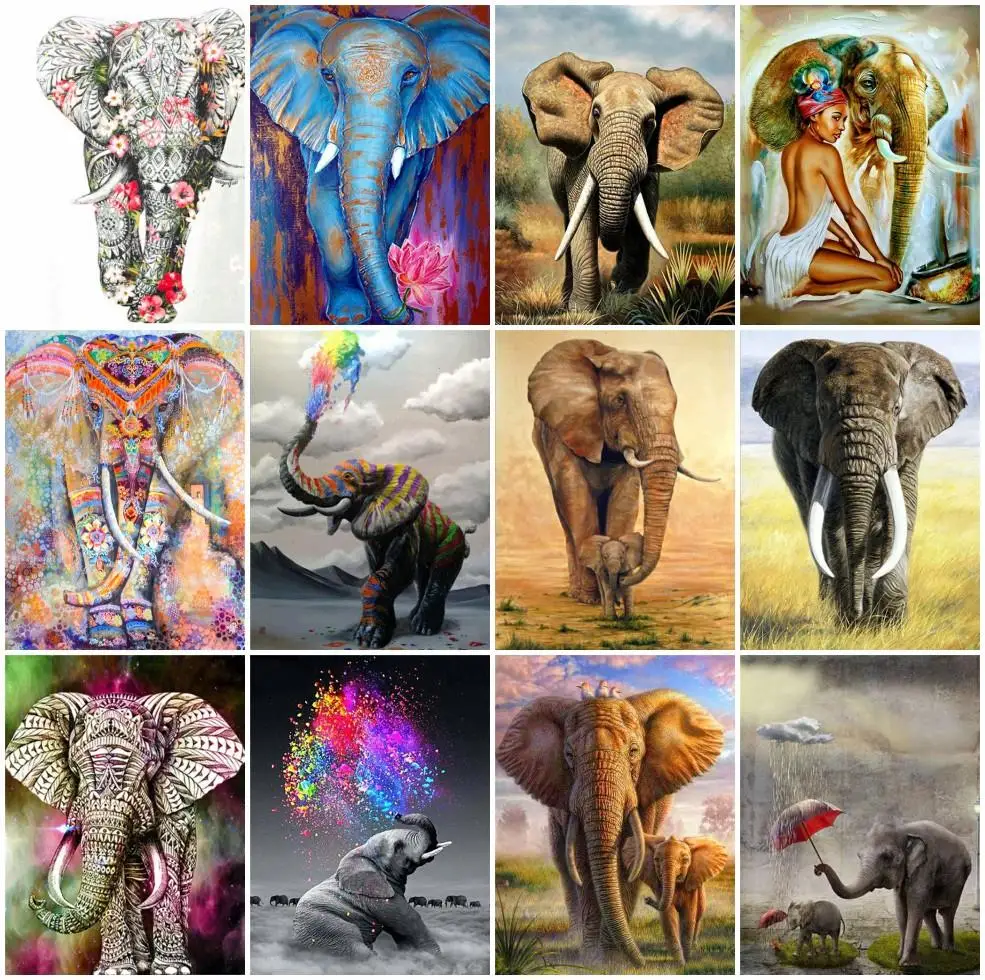 Royal Secret Diamond Embroidery Animal Painting Kit Elephant Beaded 5D Round Picture of Rhinestones New Arrival Wall Art | Дом и сад