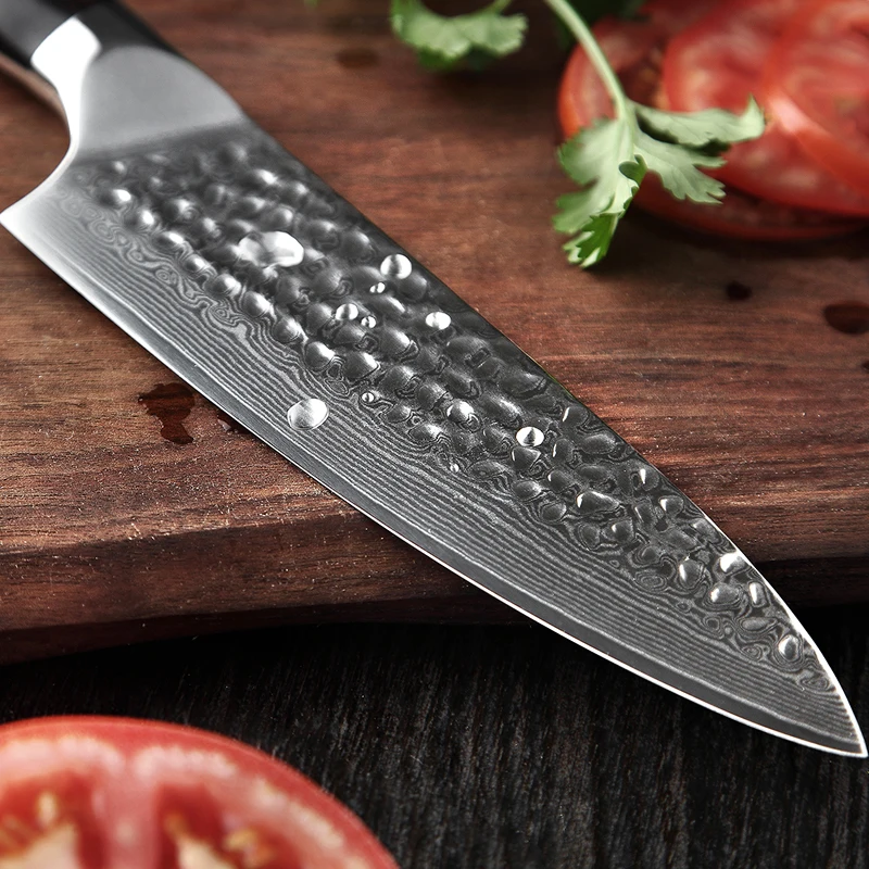 XINZUO 6," ножи шеф-повара японские VG10 Дамасская сталь нож шеф-повара для суши кухонные ножи для резки овощей Кухонные ножи с черной ручкой