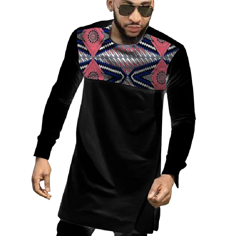 Африканский принт рубашки мужские Анкара наряд мода лоскутное Дашики slim fit индивидуальный заказ Африка одежда