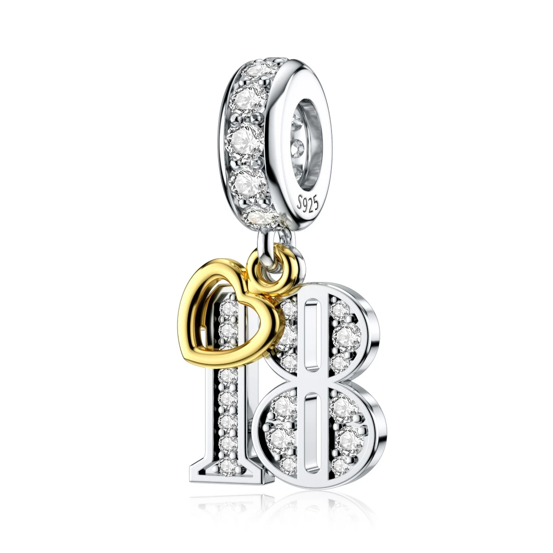 Jiayiqi, особенное значение, цифровые подвески, 925 пробы, серебро, CZ, бусины, подходят для женщин, Pandora, амулеты, браслеты, сделай сам, изготовление ювелирных изделий - Цвет камня: 18