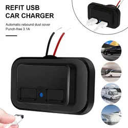 Enchufe cargador USB Dual 3.1A 4.8A 12V 24V para motocicleta, Auto, camión, ATV, barco, coche, RV, autobús, adaptador de corriente a prueba de polvo