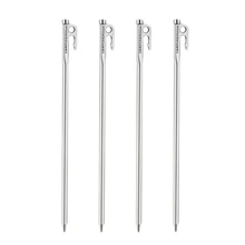 

4Pcs Tent Stakes Heavy Duty Stainless Steel Tarp Pegs Durable Unbreakable Power Stakes for Canopy Tarp Outdoor Camping Accessory