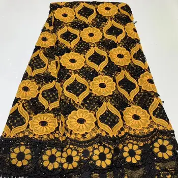 

5 yards Soft voile Classic Guipure Lace neat embroidery African cord lace fabric Nigerian garment clothes excellent top quality