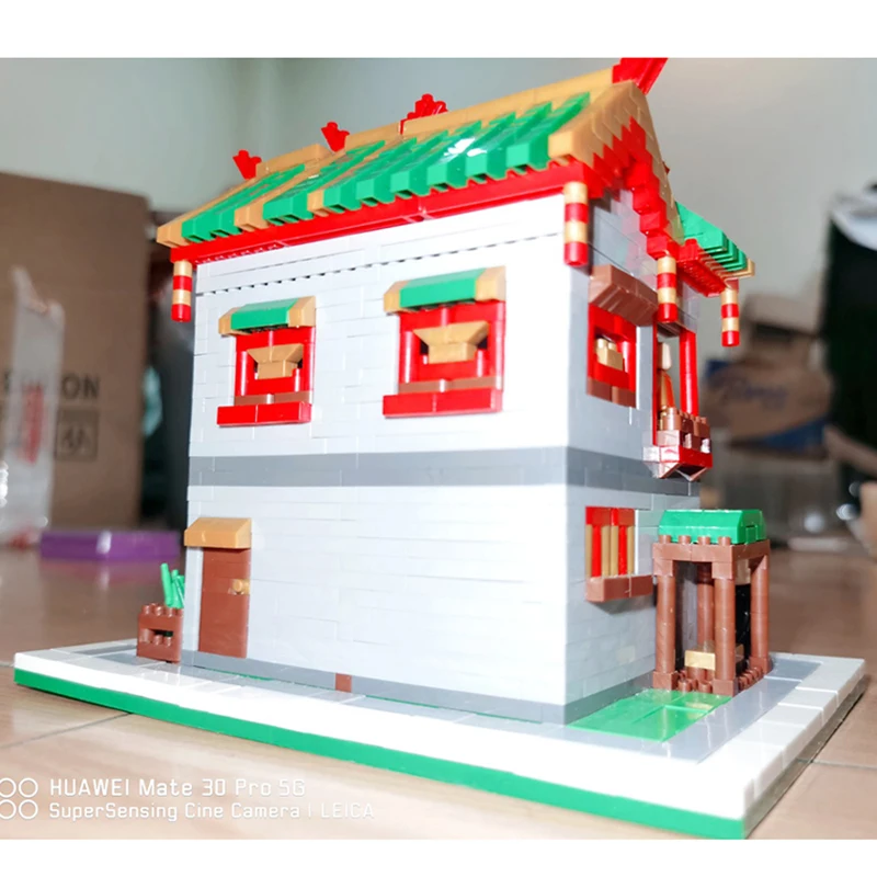 BS Ancient Architecture Wine Pub Store Shop Diamond Mini Building Nano brick new