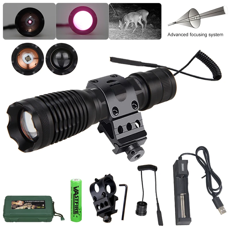Description Picture 5 of itemIR940nm LED Flashlight Hunting Tactical Zoomable Night Vision Torch Infrared Radiation Focus Lanterna Aluminum For 18650