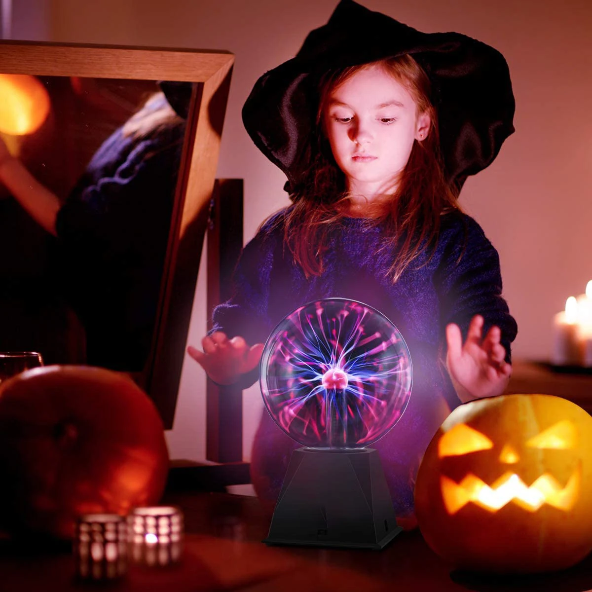 プラズマボールナイトライト 4/6/8 インチタッチとサウンド活性化雷