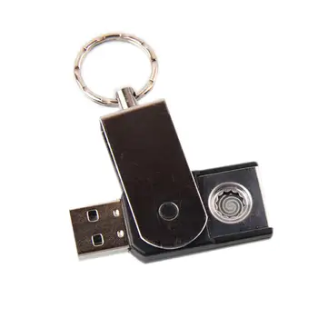 

Mini Cigarette Lighter Compact Keychain Smart Double-sided Creative USB Charging Windproof Lighter Cigarette Accessories 30E