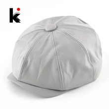 Берет мужской Шлем Способа Стиль Повседневная шляпы Хлопка головные уборы Сплошной Цвет Берета Для Мужчин Cap 6 Цветов шляпы женские