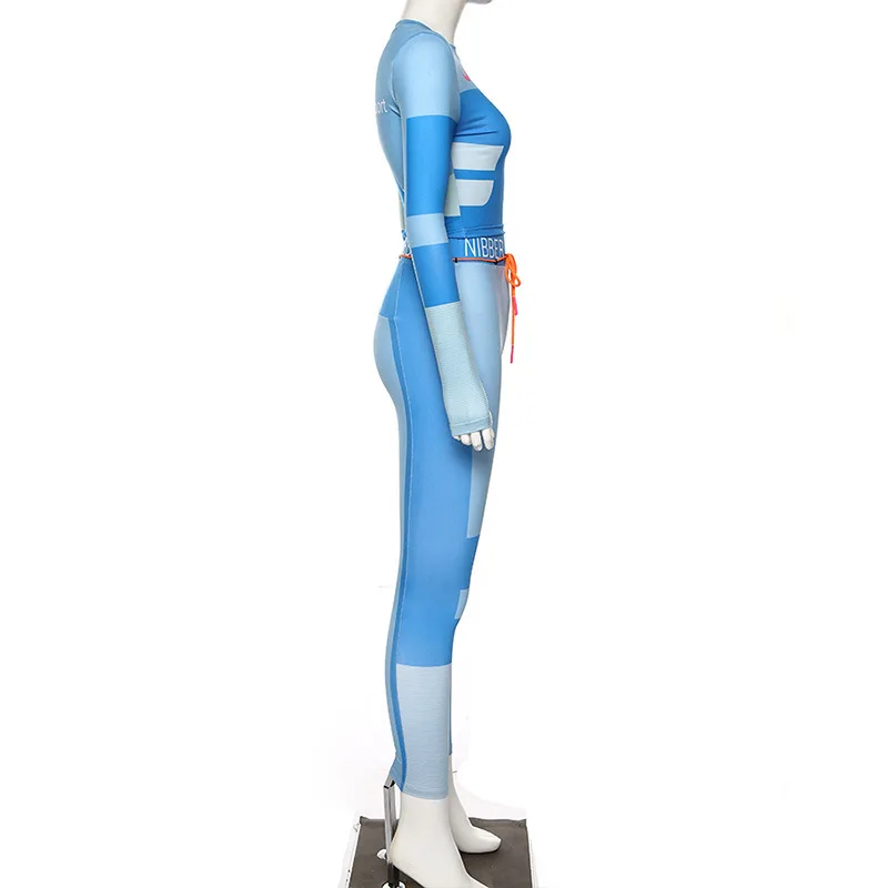 ZKYZWX женский спортивный костюм из двух частей, осенне-зимний сексуальный спортивный топ для фитнеса, штаны для бега, комплект из 2 предметов, спортивный костюм