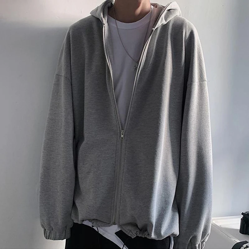 Zip Up Oversized Hoodie Men Harajuku 