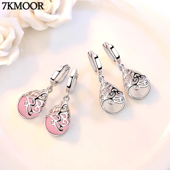 

7KMOOR Brand Real 925 Sterling Silver Moonlight Opal Tears Totem Drop Earrings oorbellen For Femmes Valentines Day Gift km171