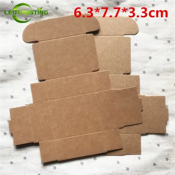 

Leotrusting 50pcs 6.3*7.7*3.3cm Brown Kraft Paper Box Natural Kraft Paper Gift Packaging Box Handmade Soap Paper Cardboard Box