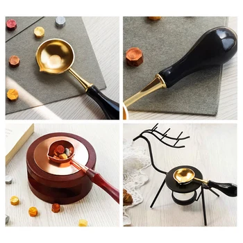 

1pcs Stainless Steel Wax Seal Spoon Wood Handle Length 11.7cm Hight quality for Wax seal Ancient Wax Seal Stamp Tool