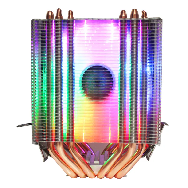 3/4PIN RGB светодиодный Процессор кулер 6-Heatpipe двойная башня 12V 9 см охлаждения радиатора для LGA 1150/1151/1155/1156/775/1366 AMD 2011 - Цвет лезвия: Magic light