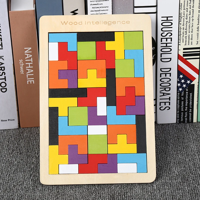 Дети DIY интеллектуальные игрушки тетрис игра ручные развития мозга Деревянные IQ головоломки мальчик девочка подарок 3 4 5 6 лет