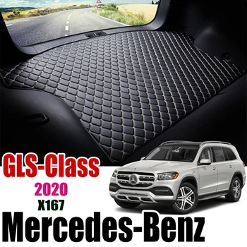 

Leather Car Trunk Mat For Mercedes-Benz GLS-Class 2020 2021 Trunk Boot Mat Benz X167 Cargo Liner Tray Slip Benz X167 Cover Pad