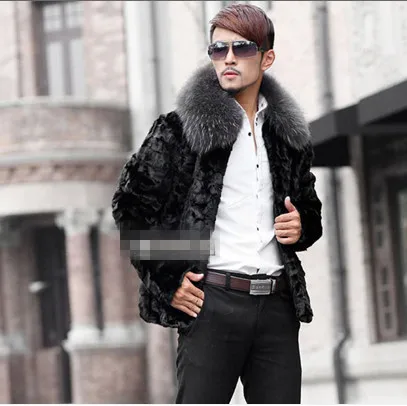 Vetement Furry Casual Big Fur Collar Men's Thick Fur Coat Luxury Chaquetas Mujer Faux Fur Coat Plus Size 5XL Mink Overcoat V546
