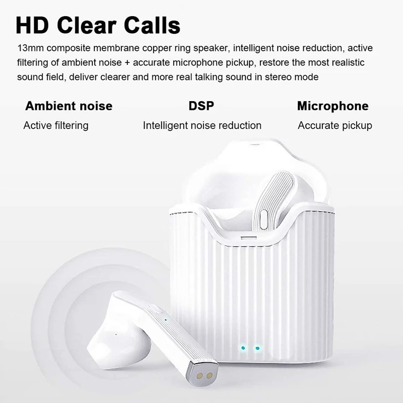 H19T TWS Bluetooth Earphone Mini Portable Wireless Headphones In Ear Noise Canceling Headphones for IOS Android