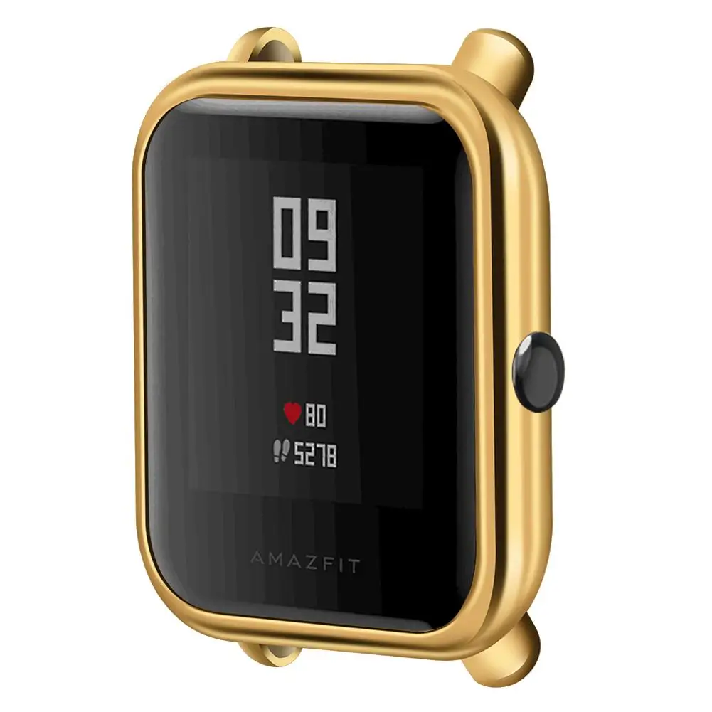 

TPU Plated Metal Silicone Protective Case for Huami Mi Moving Youth Watch Protector Shell for Amazfit Lite Protector Case Cover
