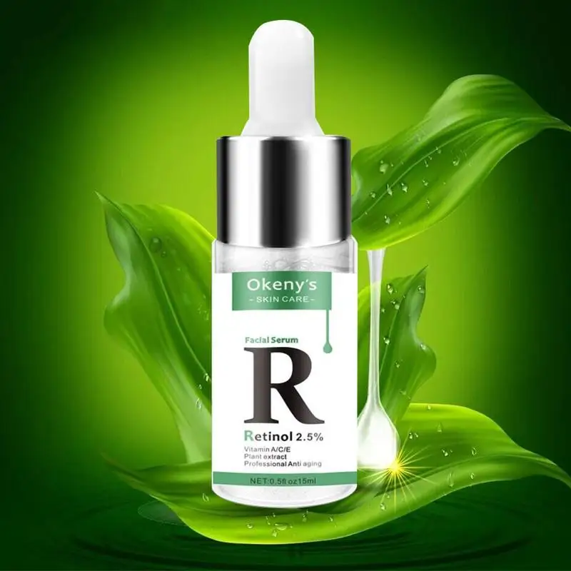 Retinol 2.5% Сыворотка для лица против морщин Сыворотка для удаления темных пятен масло дерева Антивозрастная отбеливающая эссенция Сыворотка для лица 15 мл