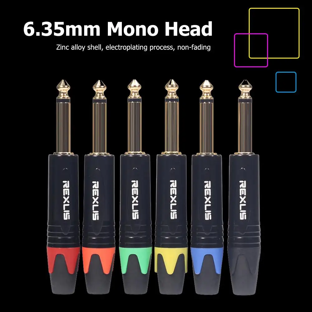 6.35mm 모노 잭 남성 플러그 커넥터 DIY 납땜 플러그 DIY 일렉트릭 기타..