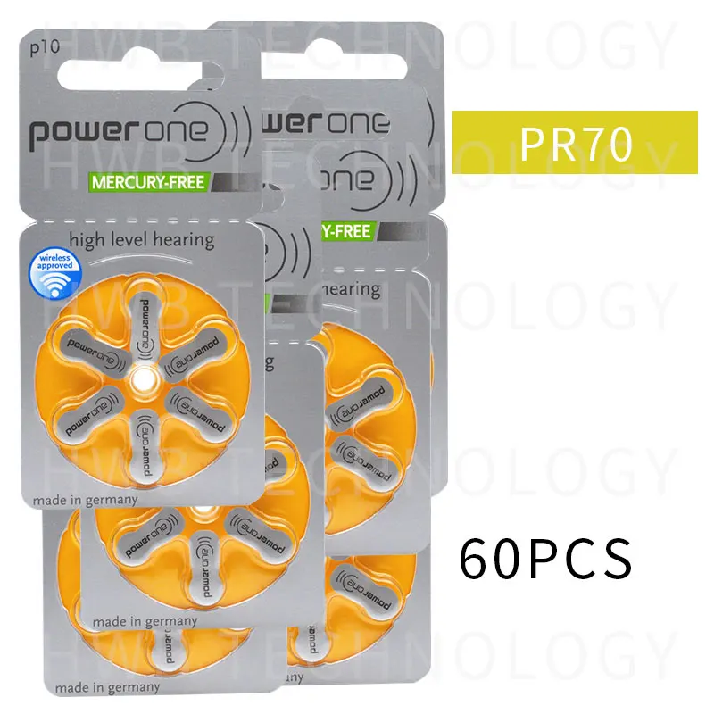 10pack(60 Batteries) Genuine Original Pr70 P10 A10 S10 Zinc Air Button