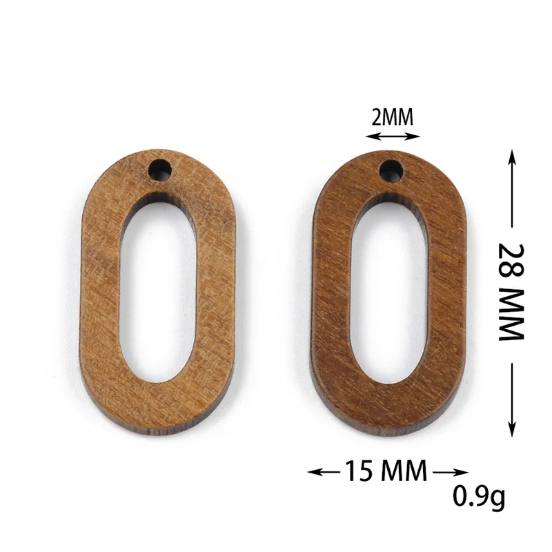 50PCS 귀걸이 팔찌 커넥터에 대 한 혼합 천연 나무 기하학적 매력 결과 DIY 펜 던 트 플랫 백 빈티지 보석 만들기