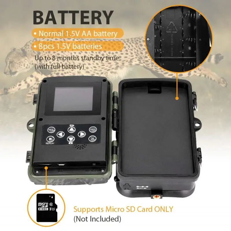 

16MP 1080P Hunting Camera Night Vision 42 LEDs Trail Cameras Trap Wireless Surveillance Tracking Photo Trap Infrared Outdoor Cam