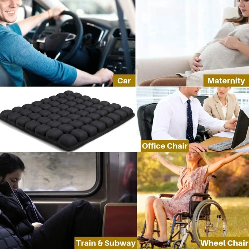 Подушка для сиденья автомобиля, черная-подушка для сиденья автомобиля, наполнитель водой, подушка для стула для инвалидных колясок, офисных стульев, домашнего использования, сброса давления