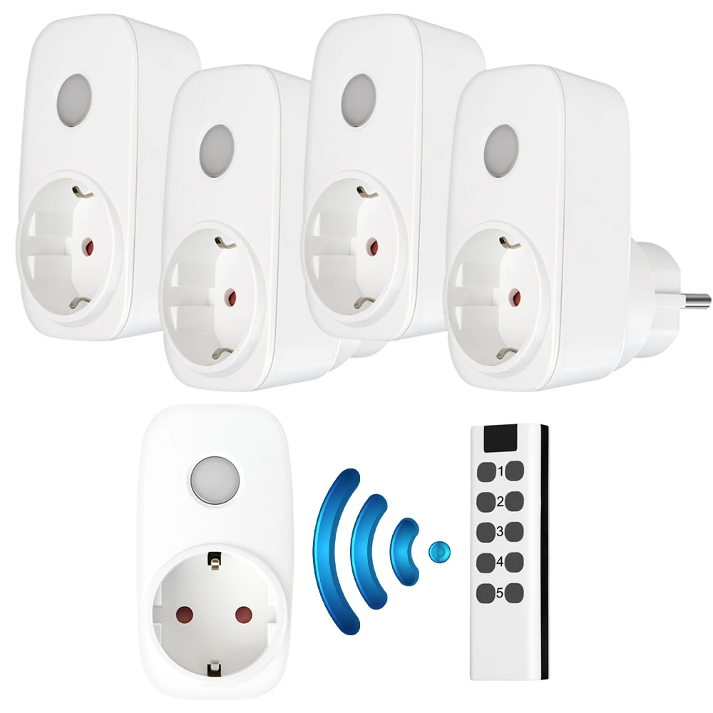Universal Wireless Remote Control Smart Socket EU French Plug Wall 433mhz Programmable 16A Electrical Outlet Switch 220v LED | Электроника