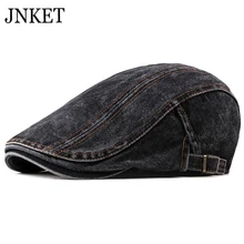 JNKET, модные, для отдыха, берет унисекс, шляпа, промытая ткань, остроконечная Кепка, плоская кепка, s, уличная шляпа с полями для путешествий, Кепка из утиного Билла, джинсовая кепка