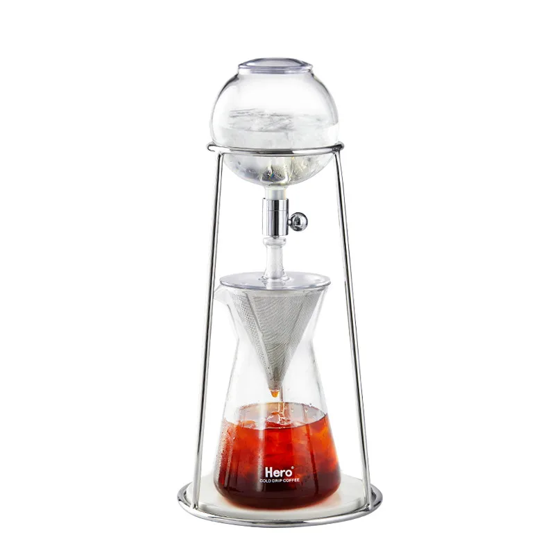 Mini Hourglass Ice Drip coffee maker Cold extract pot machine 400ml High borosilicate glass 2-4 serving steel filter | Бытовая техника